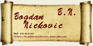 Bogdan Ničković vizit kartica